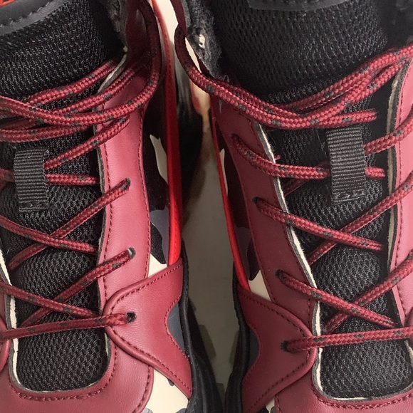 Mazino Wonderstone Sneakers Fashion Camo Sz 11 Mens High Top Burgundy 175 - Picture 10 of 15